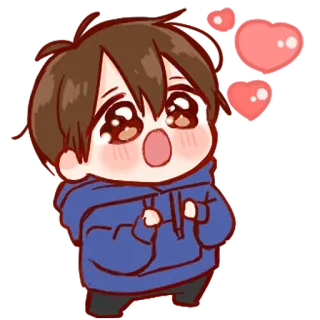 🖤 e2efc2ac chibi, anime, cartoon, hearts, cute, kawaii telegram sticker