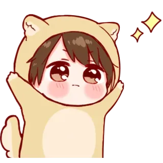 🥺 3e1b2d52 可爱, 卡哇伊, 动漫, 角色, 狗, 帽衫 telegram sticker