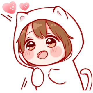 😍 52744288 动漫, 猫, 可爱, 女孩, 爱心, 卡哇伊, 贴纸 telegram sticker