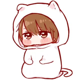 😔 b38c192f 猫, 动物, Q版, 可爱, 卡哇伊 telegram sticker