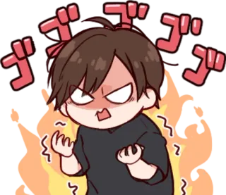 🎭 1c60e56d ゴゴゴゴ colère, animé, manga, irrité, grincheux whatsapp sticker