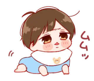 🎭 06806e95 ムムッ 아기, 귀여운, 기어다니기, 애니메이션 telegram sticker