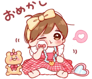 🎭 76e322b7 おめかし 귀여운, 카와이, 소녀, 메이크업, 일본, 스티커, 사랑스러운 telegram sticker