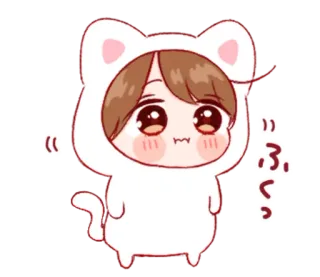 🎭 b19e064b ふっ 귀여운, 카와이, 고양이, 애니메이션, 캐릭터 telegram sticker