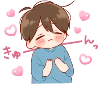 🎭 ead10664 きゅんっ 귀여운, 사랑, 애니메이션 스타일, 하트, 감정, 볼터치 telegram sticker