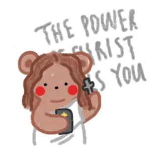 🙏 246d14e8 THE POWER OF CHRIST FILLS YOU christianisme, religion, ours, croix, puissance telegram sticker