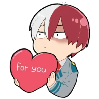 ❤️ 1bf2a574 Shoto Todoroki My Hero Academia For you Anime, Manga, Shoto Todoroki, My Hero Academia, Herz, für dich, süß, Aufkleber telegram sticker