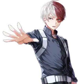 👤 27c418c0 Shoto Todoroki My Hero Academia anime, my hero academia, shoto todoroki, fire, ice, superhero, manga telegram sticker