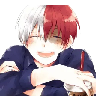 😊 3f87f99e Shoto Todoroki My Hero Academia anime, my hero academia, shoto todoroki, smiling, character, manga telegram sticker