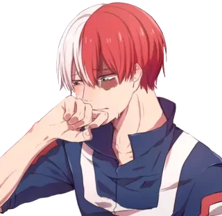 😢 7eb47625 Shoto Todoroki My Hero Academia anime, manga, crying, sad, Shoto Todoroki, My Hero Academia telegram sticker