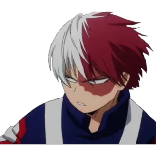 😒 c48937ab Shoto Todoroki My Hero Academia anime, my hero academia, shoto todoroki, mha, todoroki, angry telegram sticker