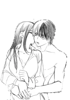 😘 f4bc220b anime, hug, romance, cartoon, artwork, drawing, love telegram sticker