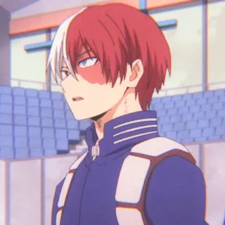 🌷 f93c1fcb Shoto Todoroki My Hero Academia Anime, My Hero Academia, Shoto Todoroki, Manga, Héros, Alter, Personnage d'anime, Glace, Feu telegram sticker