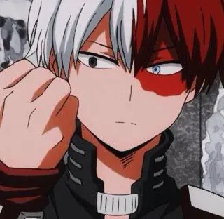 😏 9ba48751 Shoto Todoroki My Hero Academia 动漫, 少年, 超级英雄, 火焰, 冰, 半冷半热, 学生, 漫画 telegram sticker