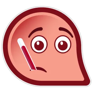 🤒 0ebcaa6f อุณหภูมิ, ปรอทวัดไข้, อีโมจิ, ป่วย, เศร้า, ป่วย, ไข้ telegram sticker
