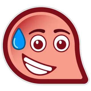 😅 24414ba6 อีโมจิ, เหงื่อ, ประหม่า, กังวล, เครียด, สีหน้า, การ์ตูน telegram sticker