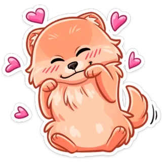 😍 3a2bc32b 狗, 小狗, 可爱, 爱心, 动物, 可爱 telegram sticker