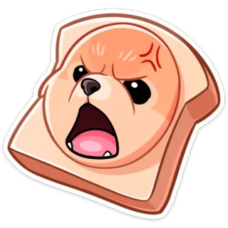 😡 5be75952 狗, 吐司, 生气, 表情包, 卡通, 搞笑 telegram sticker