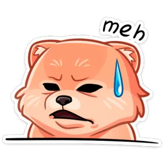 😅 a7e32586 meh 狗, 一般, 可爱, 贴纸, 累, 搞笑, 动物, 卡通 telegram sticker