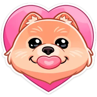 😍 aadd2d1c 狗, 小狗, 动物, 可爱, 心, 爱, 宠物 telegram sticker