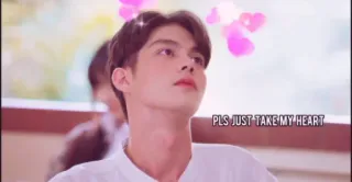 💕 5a9b4ef7 PLS JUST TAKE MY HEART 愛, ハート, 愛情, ロマンス, 表現 telegram sticker