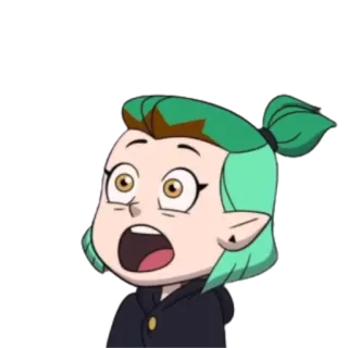 😱 87dcc2ea Amity Blight The Owl House Cartoon, animiert, The Owl House, Disney, Amity Blight, überrascht, geschockt telegram sticker