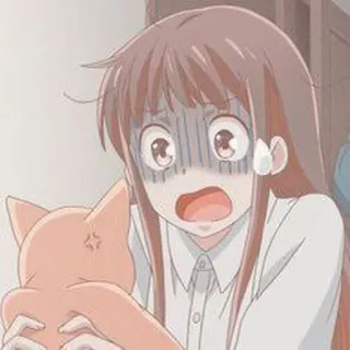 🦋 7e51012b anime, garota, assustada, gato, brava telegram sticker