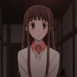 🦋 7f5bb1ba Tohru Honda Fruits Basket Anime, Garota, Desenho animado, Fofo, Personagem, Tohru Honda, Fruits Basket telegram sticker