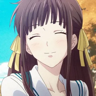🦋 8f4417d1 Tohru Honda Fruits Basket Anime, Mangá, Menina, Sorriso, Fofo, Alegre telegram sticker