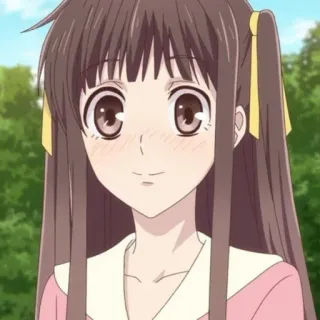 🦋 c4fbe044 Tohru Honda Fruits Basket Anime, Mangá, Desenho animado, Garota, Sorriso telegram sticker
