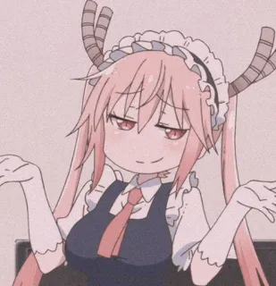 🐉 154fad4a Tohru Miss Kobayashi's Dragon Maid アニメ, ドラゴン, メイド, トール, 小林さんちのメイドラゴン, 肩をすくめる telegram sticker