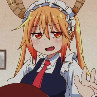 🐉 9ed00d0b Tohru Miss Kobayashi's Dragon Maid アニメ, ドラゴン, メイド, かわいい, 面白い, トール telegram sticker
