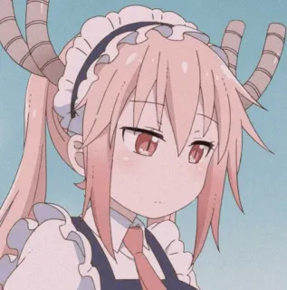 🐉 cbf55ef9 Tohru Miss Kobayashi's Dragon Maid アニメ, ドラゴン, メイド, 可愛い, ピンク髪, トール telegram sticker