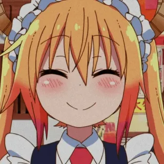 🐉 cd770dad Tohru Miss Kobayashi's Dragon Maid アニメ, ドラゴン, メイド, 笑顔, 可愛い, 幸せ, かわいい telegram sticker