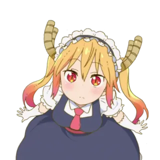 😶 38327875 Tohru Miss Kobayashi's Dragon Maid Anime, Dragão, Empregada, Tohru, Desenho animado, Kawaii telegram sticker