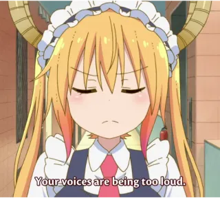 🤫 46bd4a2d Your voices are being too loud. Anime, Maid, Dragão, Bravo, Quieto, Tohru, Kobayashi telegram sticker