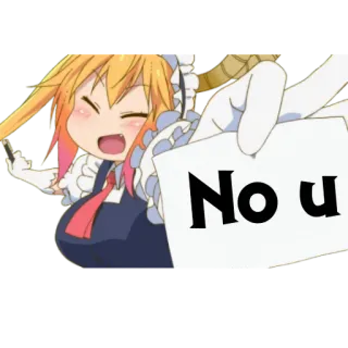 📃 7b00fef6 No u Anime, Dragão, Maid / Empregada, Não você telegram sticker