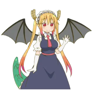 👋 85ec4ec1 Tohru Miss Kobayashi's Dragon Maid Anime, Dragão, Maid, Tohru, Miss Kobayashi's Dragon Maid, fofo telegram sticker