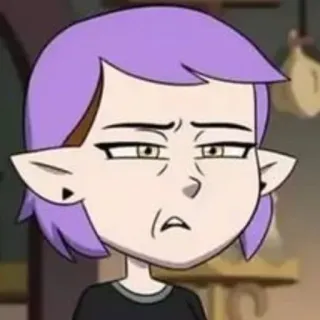 🤨 529ebc94 Amity Blight The Owl House Amity Blight, Eulenhaus, Cartoon, Disney, Ausdruck, sarkastisch, Anime, lila Haare telegram sticker