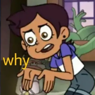 🤨 acda0299 Luz Noceda The Owl House why Zeichentrickfigur, Luz Noceda, The Owl House, Cartoon, Frage, Warum telegram sticker