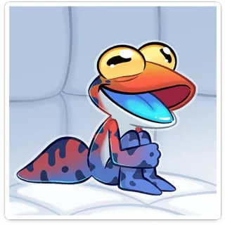 🚑 4abd04a1 Dessin animé, Lézard, Gecko, Assis, Animal, Mignon whatsapp sticker