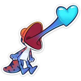 💙 4e5f23f5 dessin animé, animal, lézard, coeur, amour, mignon whatsapp sticker