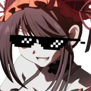 😎 75944340 Anime, Cô gái, Kính râm, Chấp nhận đi telegram sticker