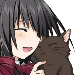 😊 8ca70300 Anime, Cô gái, Mèo, Dễ thương, Vui vẻ telegram sticker