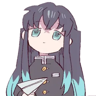 ❄️ 36ba443f Muichiro Tokito Demon Slayer อนิเมะ, มังงะ, เด็กผู้ชาย, เครื่องบินกระดาษ telegram sticker