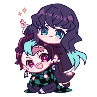 🌀 5210c7b8 Tanjiro Kamado Demon Slayer อนิเมะ, ดาบพิฆาตอสูร, จิบิ, ทันจิโร่, เนซึโกะ telegram sticker