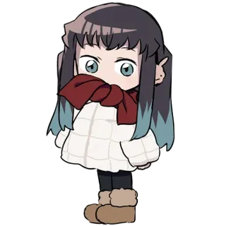 🌀 58ccc0b3 อนิเมะ, น่ารัก, ฤดูหนาว, ผ้าพันคอ, การ์ตูน, ผู้หญิง telegram sticker