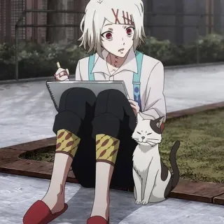 🪦 c80b080d Juuzou Suzuya Tokyo Ghoul アニメ, マンガ, 什造, 涼風, 喰種, 青年漫画, 猫 whatsapp sticker
