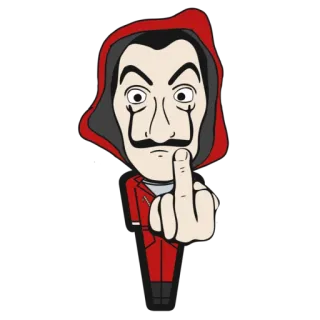 🖕 1f19cfcb Professor Money Heist 纸钞屋, 教授, 竖中指, 冒犯手势, 奈飞 telegram sticker