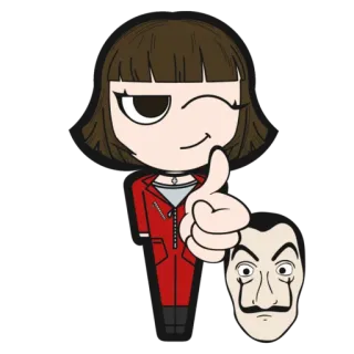 👍 7df1d754 Tokyo Money Heist 东京, 纸钞屋, 纸钞屋, 面具, Netflix, 剧集 telegram sticker